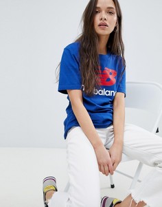 Синяя футболка New Balance - Синий