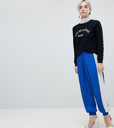 Плиссированные джоггеры с полосой по бокам ASOS PETITE - Синий