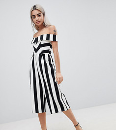 Комбинезон-бандо в полоску River Island Petite - Темно-синий