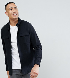 Рубашка навыпуск с двумя карманами ASOS TALL - Черный