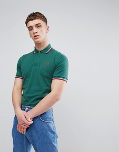 Зеленое поло с двойным кантом Fred Perry REISSUES - Зеленый