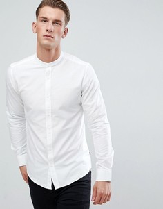 Оксфордская рубашка узкого кроя с воротником-стойкой Only &amp; Sons - Белый
