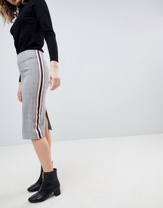 Юбка-карандаш с полосой по бокам ASOS Tailored - Серый