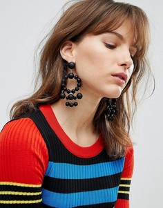 Серьги-подвески с матовыми бусинами ASOS - Черный