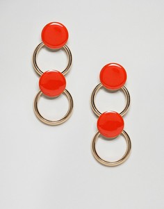 Серьги с кольцами и дисками ASOS - Оранжевый