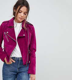 Замшевая байкерская куртка ASOS Tall - Красный