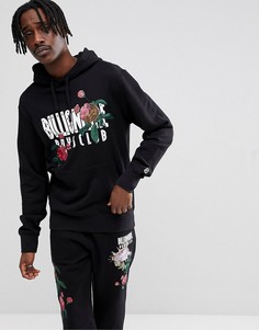 Худи черного цвета с цветочной вышивкой Billionaire Boys Club - Черный