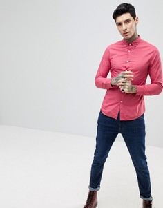 Розовая узкая рубашка на пуговицах Farah Farley - Розовый