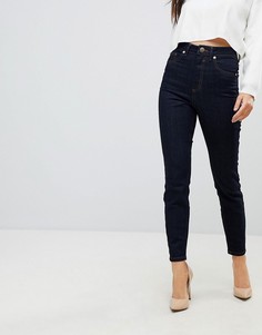 Синие джинсы скинни с завышенной талией ASOS - Синий