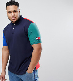 Поло колор блок Tommy Hilfiger PLUS Austin - Темно-синий
