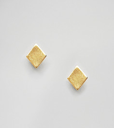 Позолоченные серебряные серьги-гвоздики со стразами ASOS - Золотой