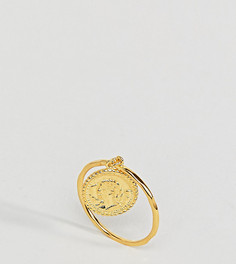 Винтажное кольцо из позолоченного серебра с подвеской-монетой ASOS - Золотой