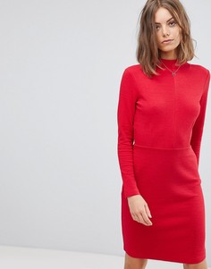 Облегающее платье с высоким воротом Esprit - Красный