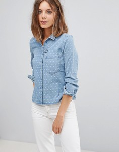 Джинсовая рубашка в горошек Esprit - Синий
