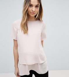 Тканый двухслойный топ ASOS MATERNITY NURSING - Розовый