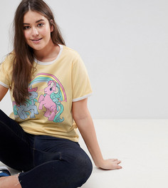Футболка с принтом My Little Pony и контрастной окантовкой ASOS CURVE - Желтый