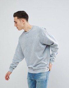 Свободный свитшот с эффектом кислотной стирки ASOS - Серый