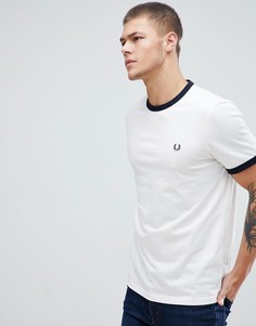 Белая футболка Fred Perry Ringer - Белый