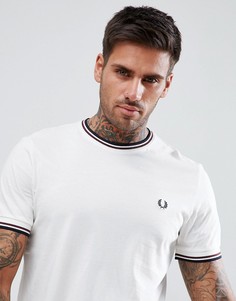 Белая футболка с контрастной отделкой Fred Perry - Белый
