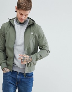 Куртка цвета хаки на молнии с капюшоном Fred Perry Brentham - Зеленый