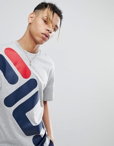 Серая футболка с крупным логотипом Fila Black Line - Серый