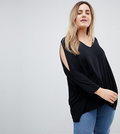Свободный топ с асимметричным низом ASOS CURVE - Черный