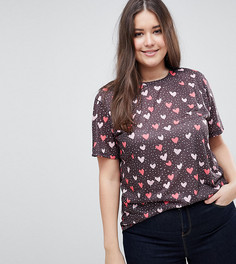 Футболка с принтом сердец ASOS CURVE - Мульти