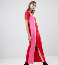 Платье-футболка макси колор блок ASOS TALL Ultimate - Мульти