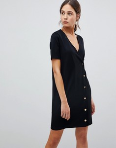 Платье-футболка на пуговицах ASOS - Черный