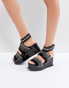 Босоножки на платформе с заклепками Jeffrey Campbell Palmira - Черный