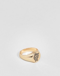 Золотистое кольцо ASOS Valentines - Золотой