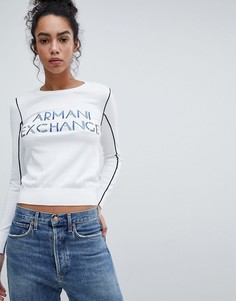 Трикотажный джемпер с логотипом Armani Exchange - Белый