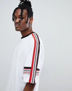 Белая свободная футболка с рукавами до локтя ASOS - Белый