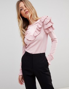 Джемпер с оборками Ted Baker Hellgar - Розовый