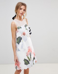 Платье мини с цветочным принтом Ted Baker Caprila - Белый