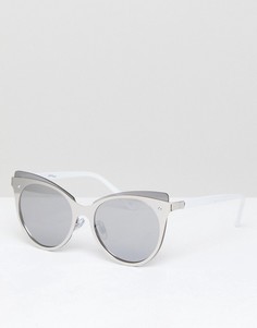 Серебристые солнцезащитные очки кошачий глаз Jeepers Peepers - Серебряный