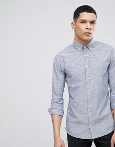 Синяя рубашка узкого кроя BOSS Epreppy - Синий