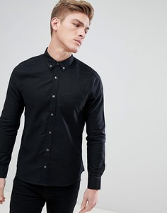 Черная оксфордская рубашка с длинными рукавами Burton Menswear - Черный