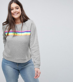 Свитшот с разноцветными полосками ASOS CURVE - Серый
