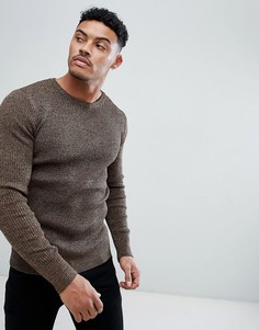 Светло-коричневый обтягивающий джемпер в рубчик ASOS - Рыжий