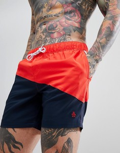 Красные с синим шорты для плавания колор блок Original Penguin - Красный