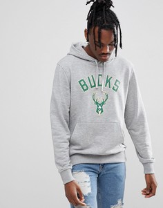 Худи серого цвета New Era NBA Milwaukee Bucks - Серый