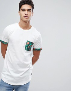 Футболка с асимметричным краем и принтом на кармане Jack &amp; Jones Originals - Белый