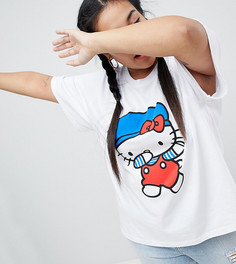 Oversize-футболка с принтом Hello Kitty x ASOS CURVE - Черный