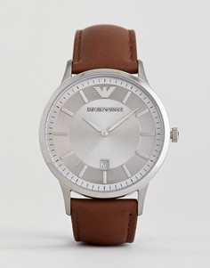 Часы со светло-коричневым кожаным ремешком Emporio Armani AR2463 - Рыжий