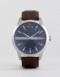 Часы с коричневым кожаным ремешком Armani Exchange AX2133 - Коричневый