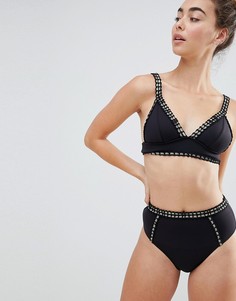 Плавки-бикини с завышенной талией River Island - Черный