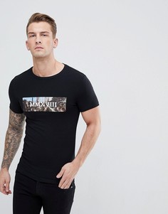 Облегающая футболка с принтом ASOS DESIGN - Черный