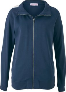 Куртка с длинным рукавом из трикотажа, дизайн Maite Kelly (темно-синий/белый) Bonprix