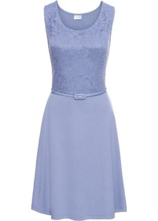 Трикотажное платье с кружевом (нежно-голубой) Bonprix